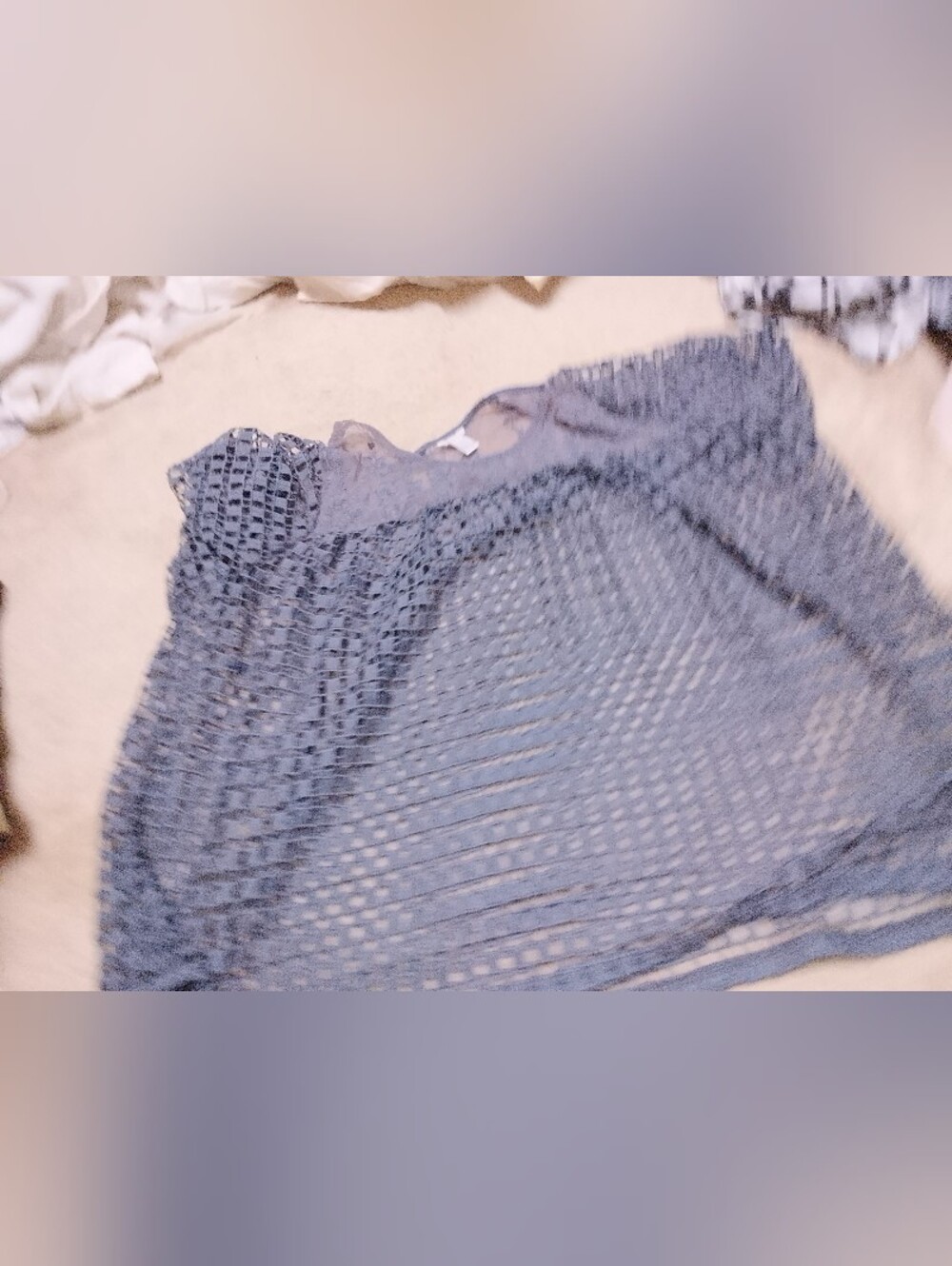 Beautiful Grey/Blue Top W Lace Cato Brand 26/28
